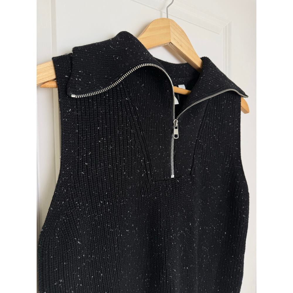 NWT Varley Amina Half-Zip Ribbed Sleeveless Knit Sweater Vest Fall Black Small - Picture 5 of 9